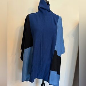 White House Black market asymmetrical block turtleneck cape